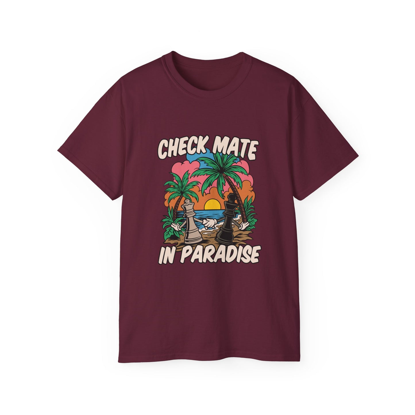 Check Mate in Paradise Chess Shirt – Unisex Gift for Players & Fans