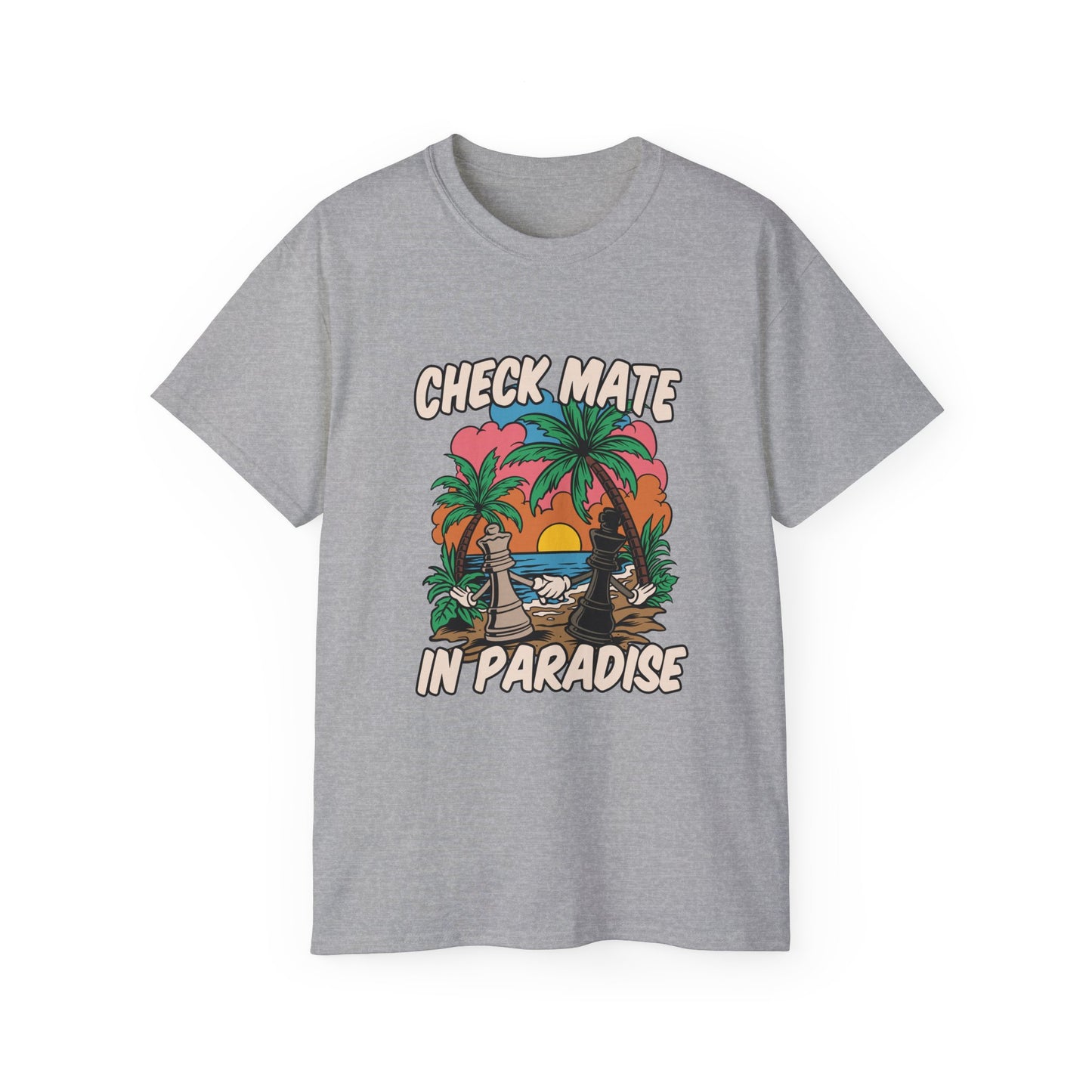 Check Mate in Paradise Chess Shirt – Unisex Gift for Players & Fans