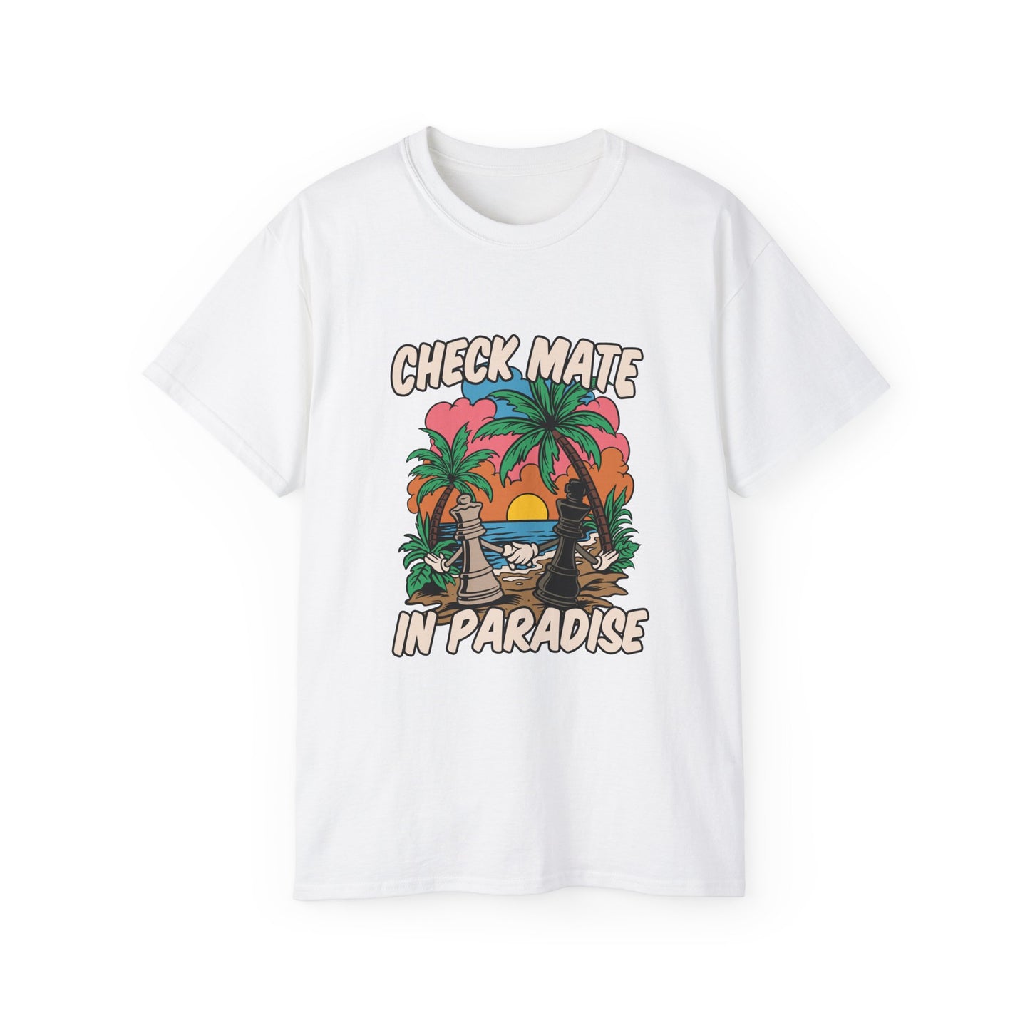 Check Mate in Paradise Chess Shirt – Unisex Gift for Players & Fans