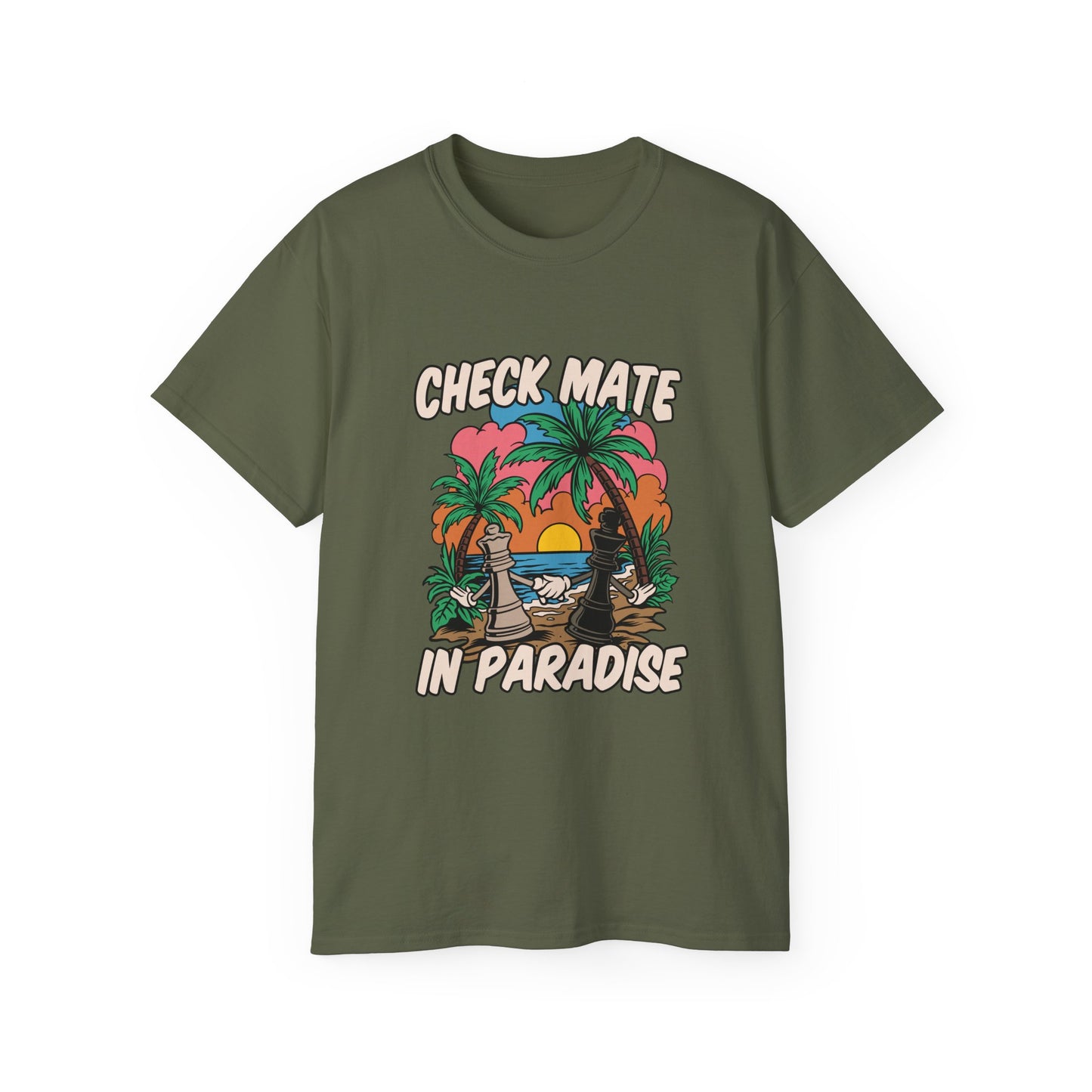 Check Mate in Paradise Chess Shirt – Unisex Gift for Players & Fans