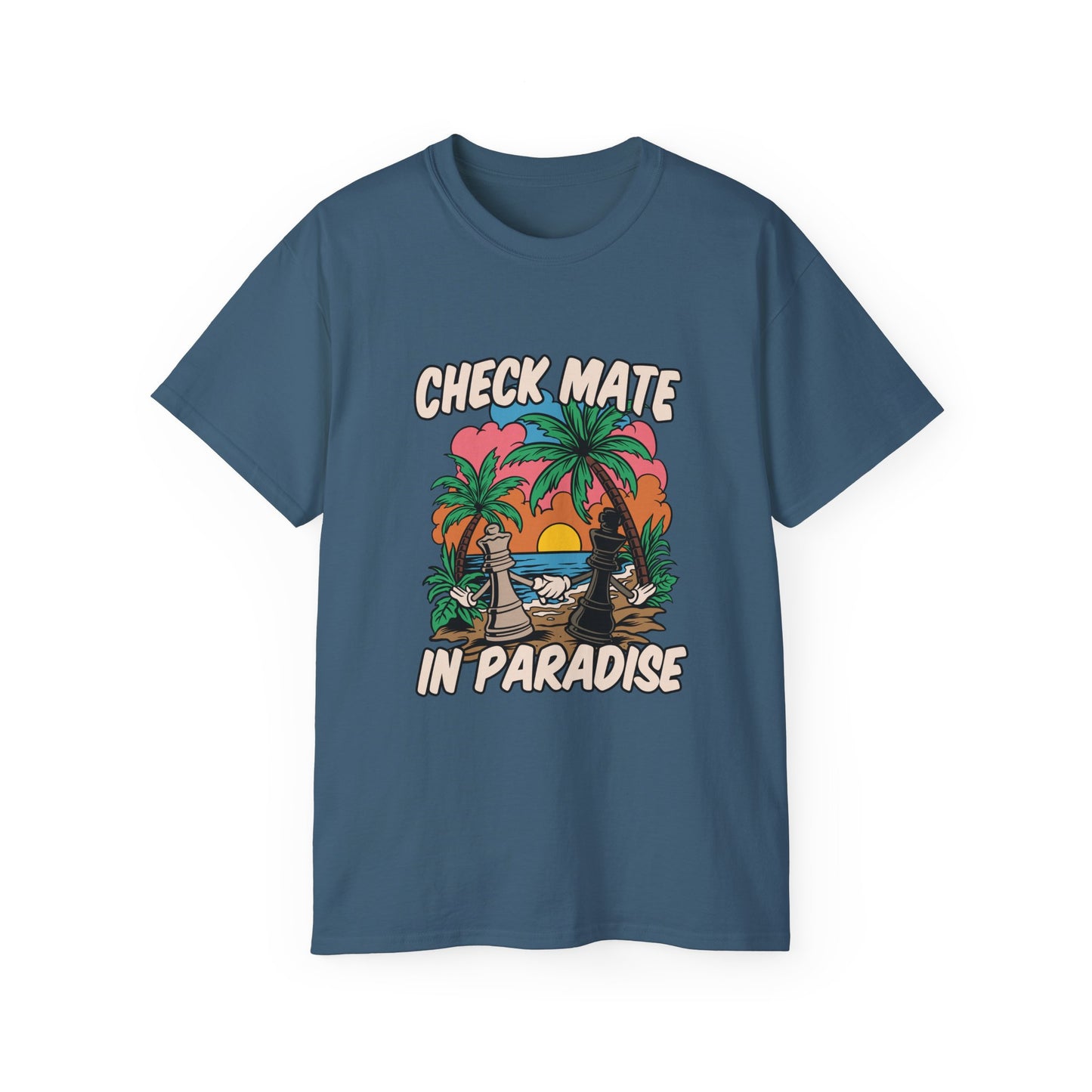 Check Mate in Paradise Chess Shirt – Unisex Gift for Players & Fans
